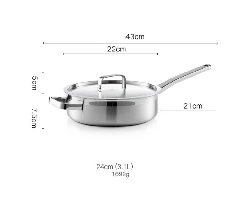 Three-layer stainless steel frying pan J4 - Image 6