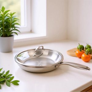 Stainless steel slanted frying pan L4